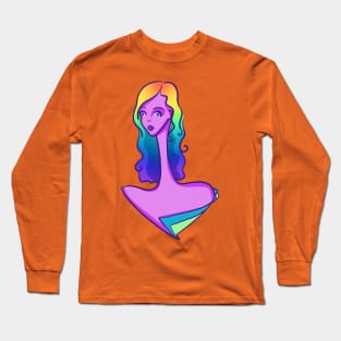 Rainbow-Haired Lady Long Sleeve T-Shirt